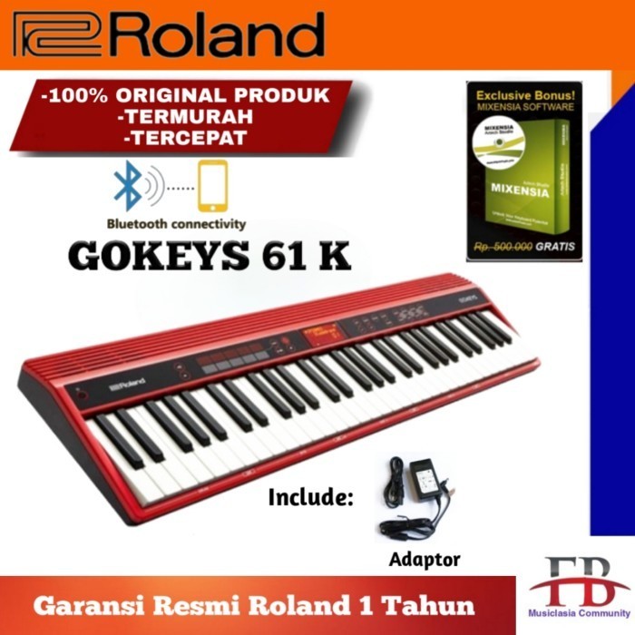 Jual ROLAND GO KEYS 61K + XSTAND / GO61K / GOKEYS61K / GOKEYS61 GARANSI ...