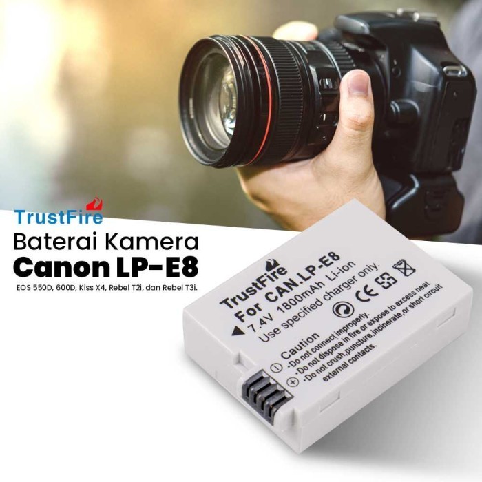 Batterie LP-E8 Blumax Gold Edition Pour Canon 550D 600D 650D 700D - 1260mAh 7.4V - Plus Autonome Que L'Originale - Compatible 100%