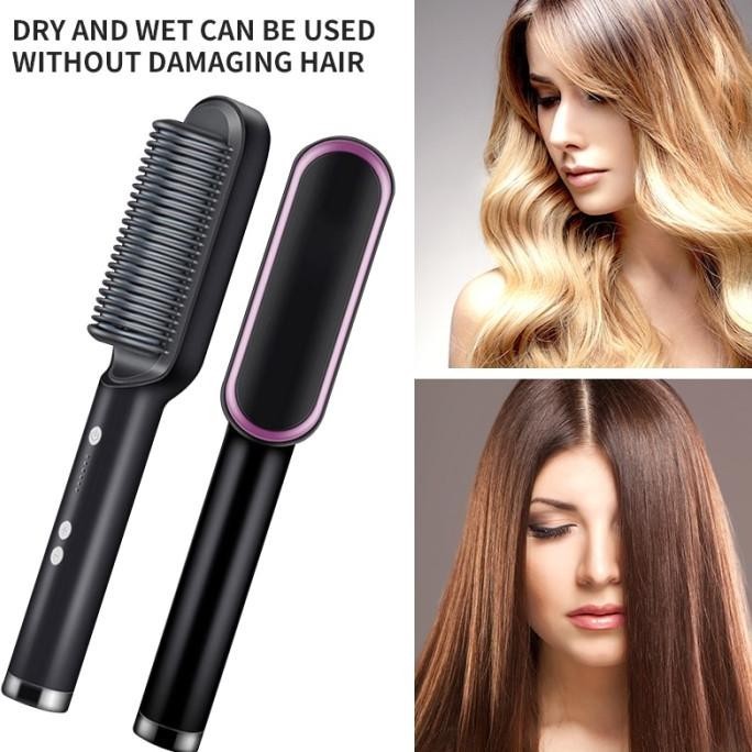 Jual 2 In 1 Catok Sisir Pelurus Rambut Hair Straightener Curter - Ha808 ...