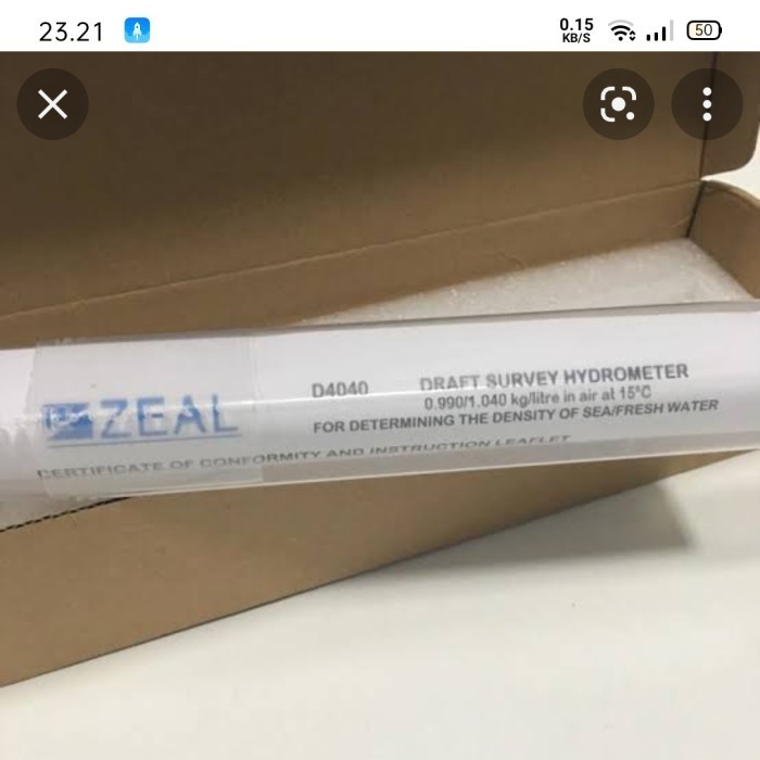 Jual Hydrometer Zeal Astm D4040 For Fresh And Sea Water Range