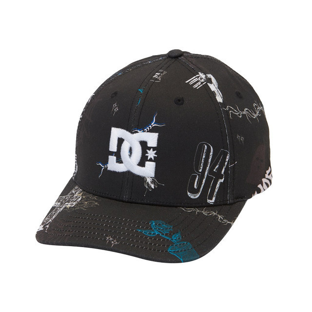 Jual DC Shoes Men DC Cap Star Cap Black Scribble Print ADYHA04195 ...