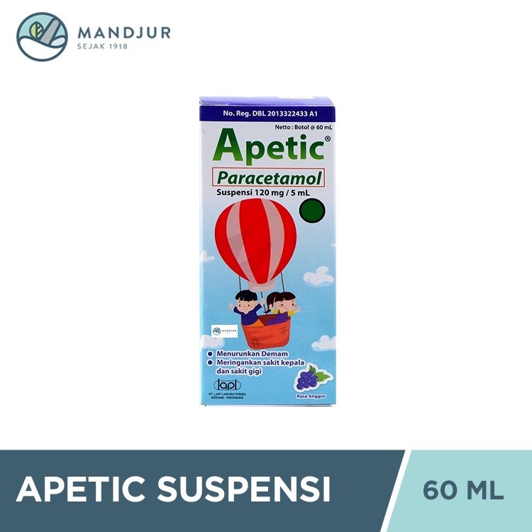 Jual Apetic Suspensi 60 mL - Obat Demam dan Nyeri Anak Rasa Anggur ...