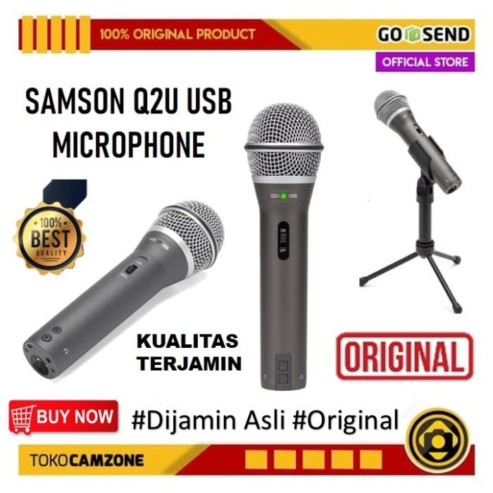 Jual Samson Q2U USB XLR Dynamic Microphone Recording and Podcasting ...