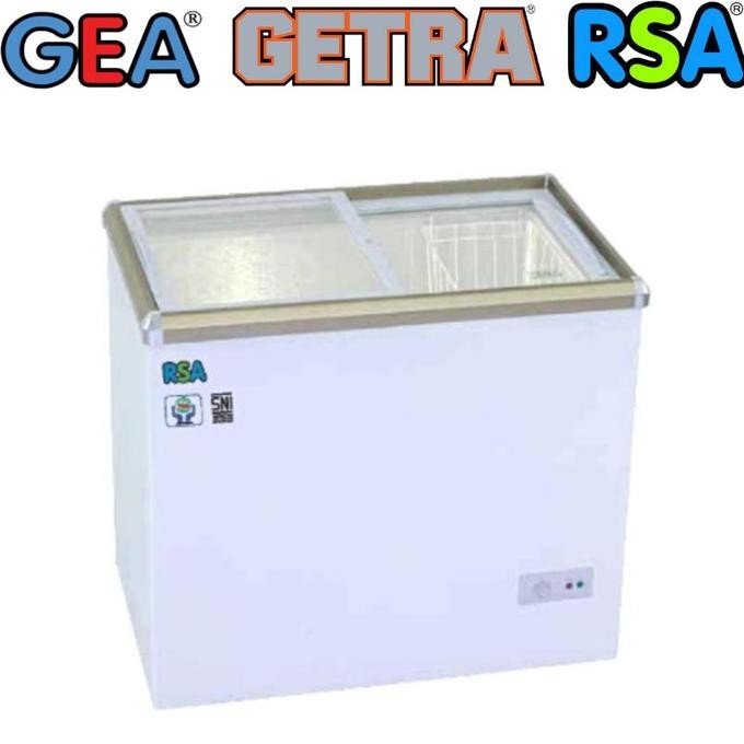 Jual Chest Freezer Rsa Xs-200 Pintu Kaca Geser Sliding Freezer Box Es ...