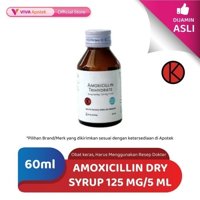 Jual Amoxicillin Dry Syrup 125 Mg5 Ml 60 Ml Shopee Indonesia