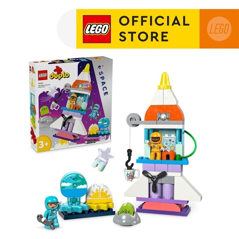 LEGO DUPLO Town 10422 3in1 Space Shuttle Adventure Building Set Toys (58  Pieces) Building Blocks for Kids (3 Tahun+)