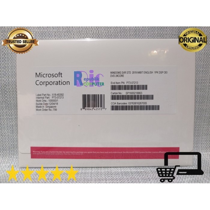 Jual Winddows server 2019 datacenter 24 core lengkap pack | Shopee ...