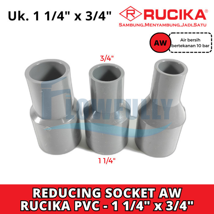 Jual REDUCING SOCKET AW 1 1/4 x 3/4 inch RUCIKA PVC VERLOP SOK REDUCER ...