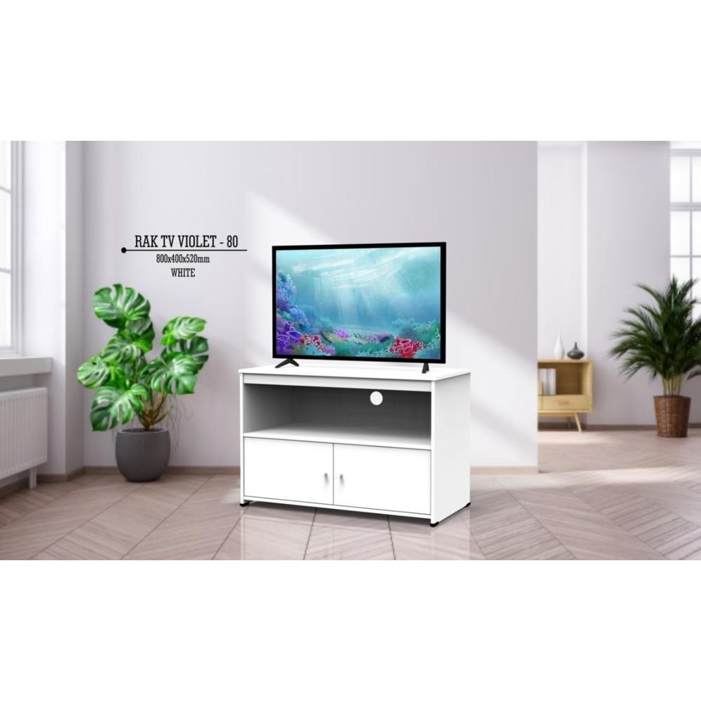 Jual RAK TV MODERN MINIMALIS PUTIH / RAK TV VIOLET - 80 | Shopee Indonesia