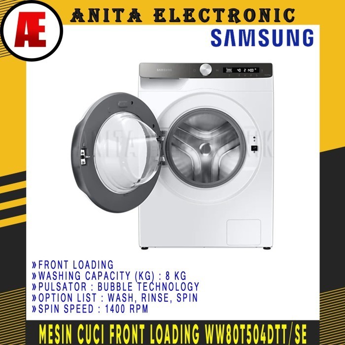 Jual SAMSUNG MESIN CUCI FRONT LOADING 8 KG ECO BUBBLE WW80T504DTT ...