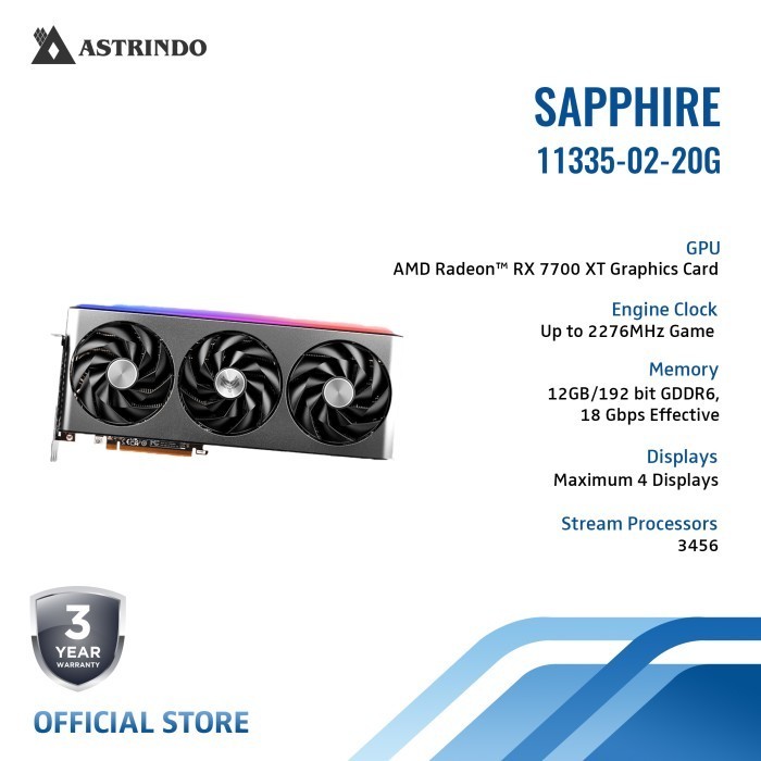 Jual SAPPHIRE NITRO PLUS VGA AMD RADEON RX 7700 XT GDDR6 12GB GRAPHICS ...