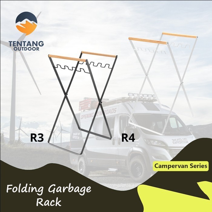 Jual Rak Sampah Lipat Gagang Kayu Portable Folding BBQ Garbage Rack ...