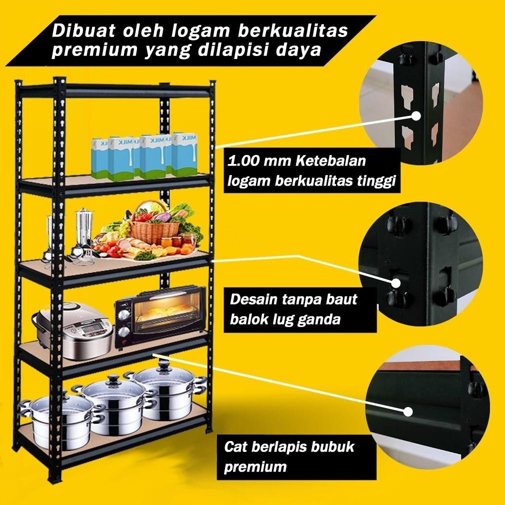 Jual Rak Besi Rak Putih Rak Besi Susun Rak besi siku 5 susun Rak barang ...