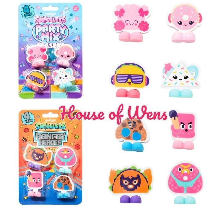 Jual Trend Smiggle Smigglets Eraser Pack Original - Penghapus Smiggle ...