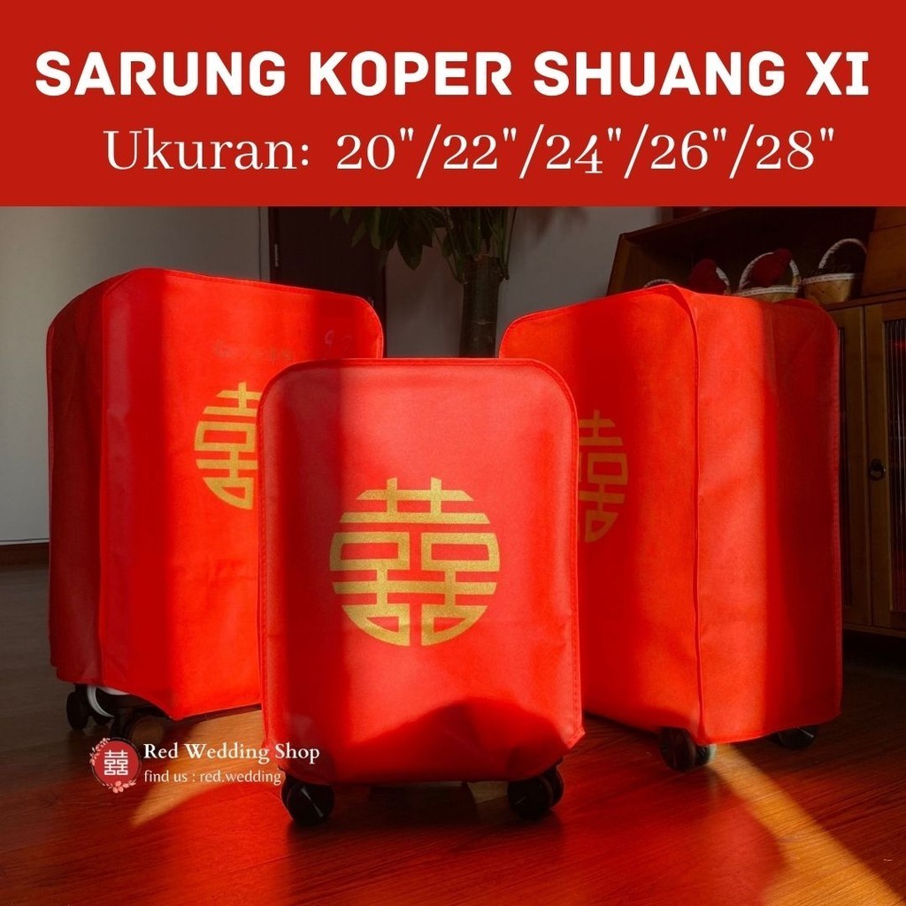 Jual SARUNG KOPER Merah Logo Shuangxi Gold Wedding / Sangjit / Paitu ...