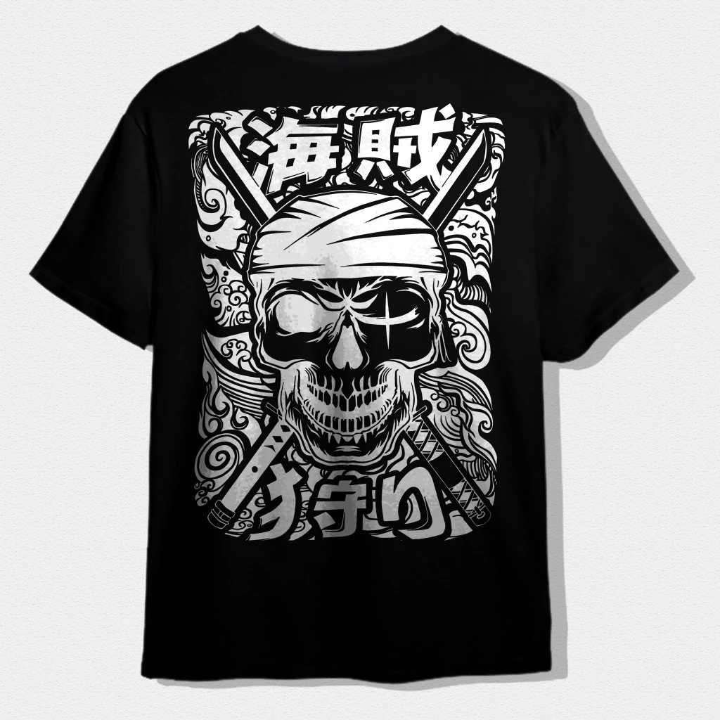 Kaos Premium Zoro Skull Putih One Piece - Streetwear Jepang Berkualitas dari CDDY.ID
