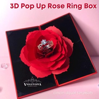 Jual VIRAL [FREE GIFT] 3D Pop Up Rose Ring Box / Kado Ulang Tahun ...