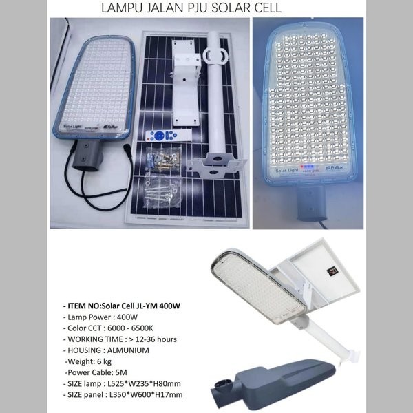 Jual Lampu Jalan Pju Solar Sel 400w 400 Aatt 2in1 Panel Surya Matahari