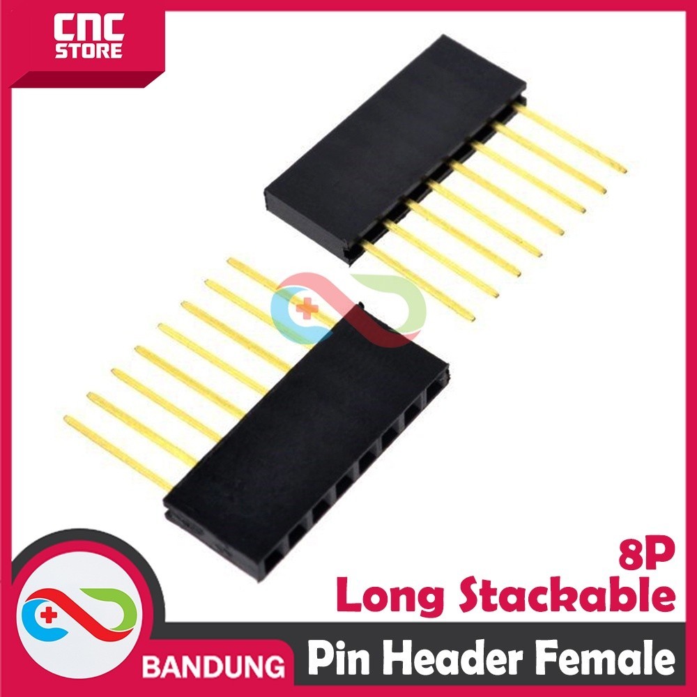 Jual PIN HEADER FEMALE 8 8P 10MM LONG STACKABLE FOR ARDUINO UNO MEGA ...