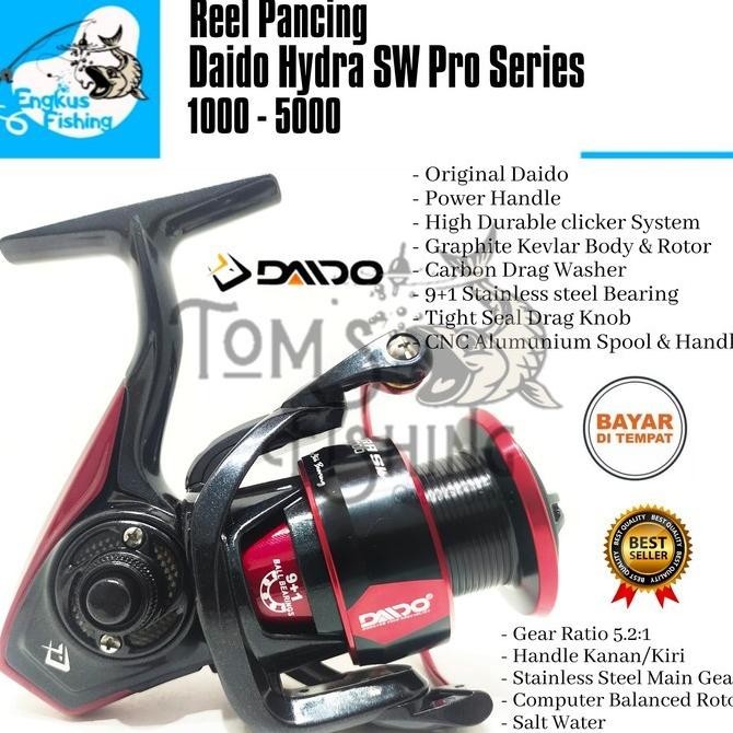 Jual Reel Pancing Daido Hydra Sw Pro Series 1000 - 6000 (9+1Bearing ...