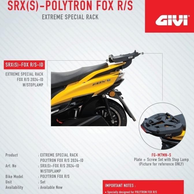 Jual Dijual Polytron Fox R S 2024 Givi Srx (S) Braket Box | Shopee ...