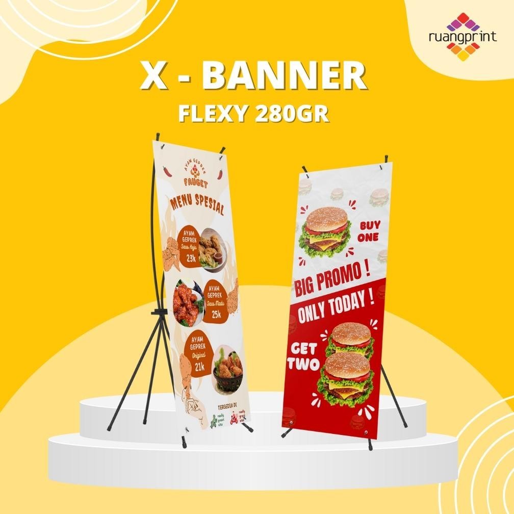Jual GH cetak x banner 60 x 160 / x banner bahan flexy 280gr / cetak x ...