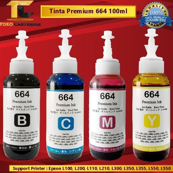 Jual Tinta Premium Ink Printer Epson pengganti 664 T6641 T6642 T6643 ...