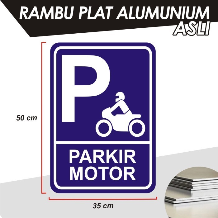 Jual Laris Rambu Sign Parkir Motor Plat Alumunium Termurah Shopee