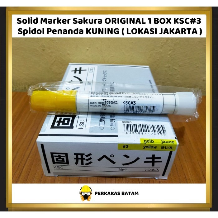 Jual Sarila Solid Marker Sakura Kuning 1 Box Ksc#3 Spidol Penanda Besi ...