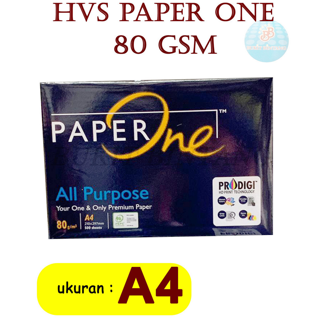 Jual Kertas Hvs Paperone 80 Gsm Ukuran A4 1 Rim 500 Lembar Shopee