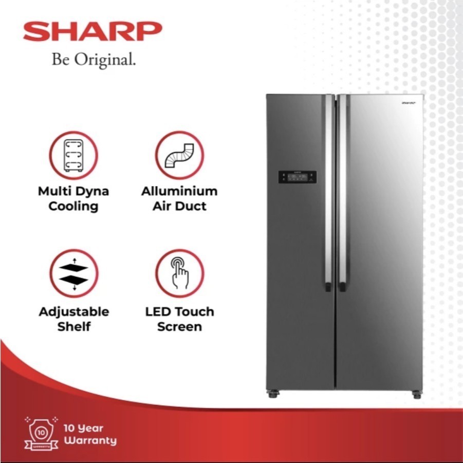 Jual Kulkas sharp side by side inverter SJ-IS60M-SL 2 pintu SJ IS 60msl ...