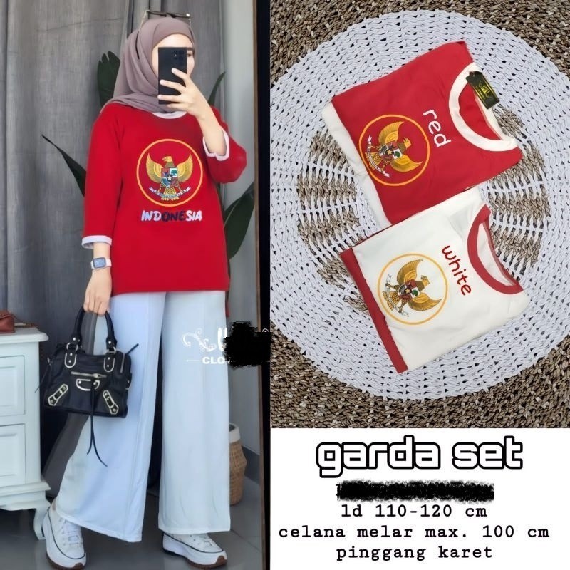 Jual Setelan Kemerdekaan Wanita 2024 Wanset Ibu2 Senam Agustusan Outfit ...
