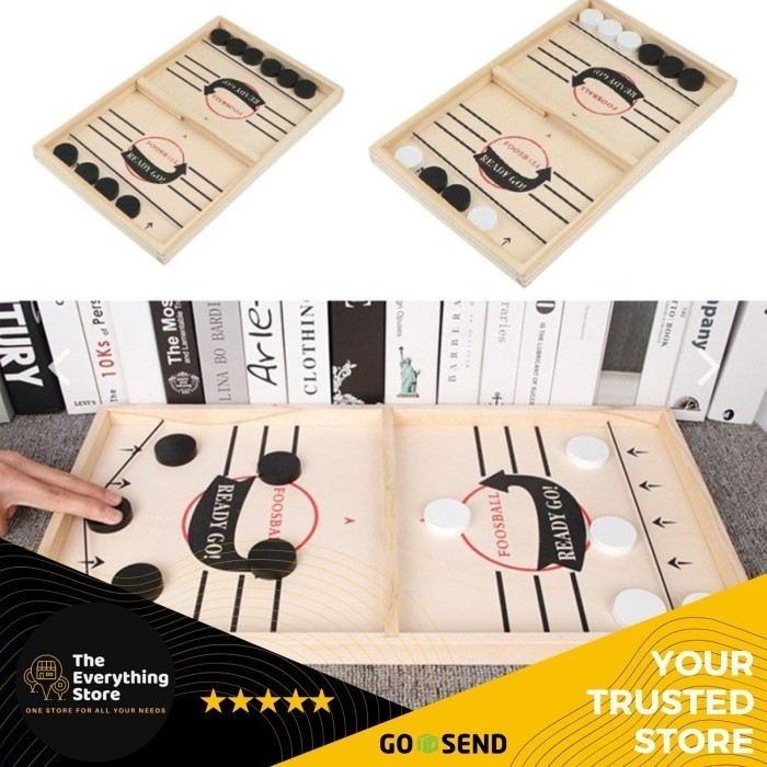 Juego De Mesa Sling Puck De Madera De Gran Tamaño Para Niños Y Adultos, Hockey De Mesa De Acción Rápida, Mejora La Coordinación Y Reflejos, Regalo Para Familias