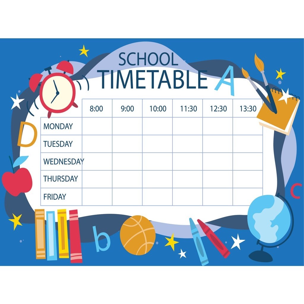Jual Promo Hiasan Dinding Kayu Preum Weekly Planner School timetable ...