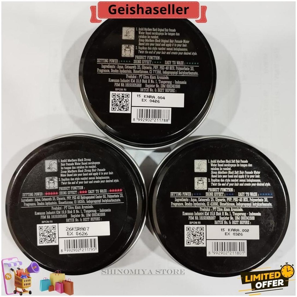 Jual Pomade Marboro / Pomade Napoleon / Pomed Waterbased / Pengeras ...