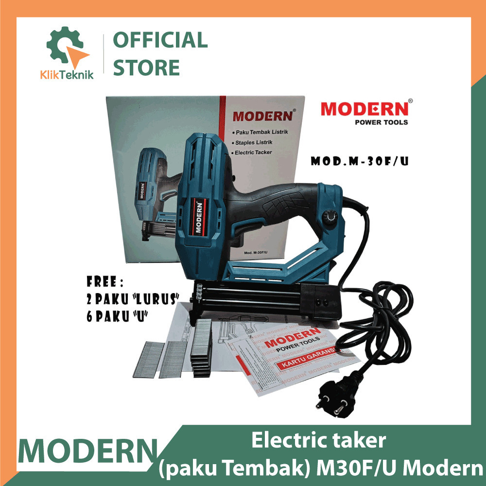 Jual MODERN M-30FU Staples Paku Tembak Listrik Electric Tacker Gun ...