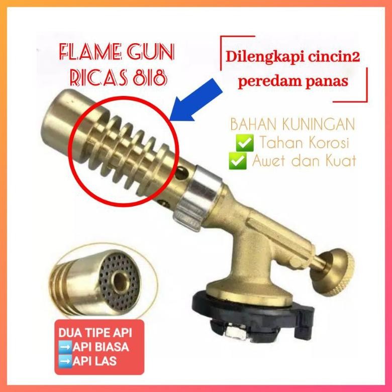 Jual Bisa COD Flame gun gas torch blow torch kepala las manual kuningan ...