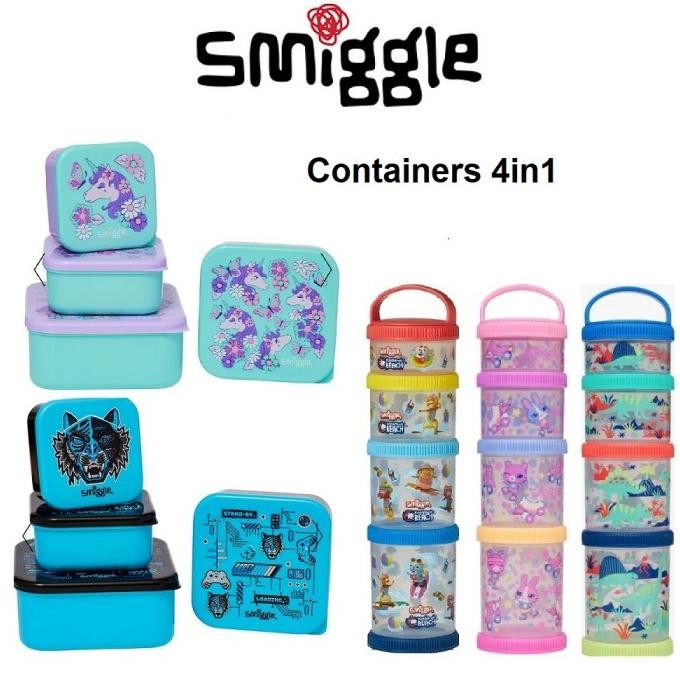 Jual Original Smiggle Snack Stack Kid Snack Storage Container x 4 ORI ...