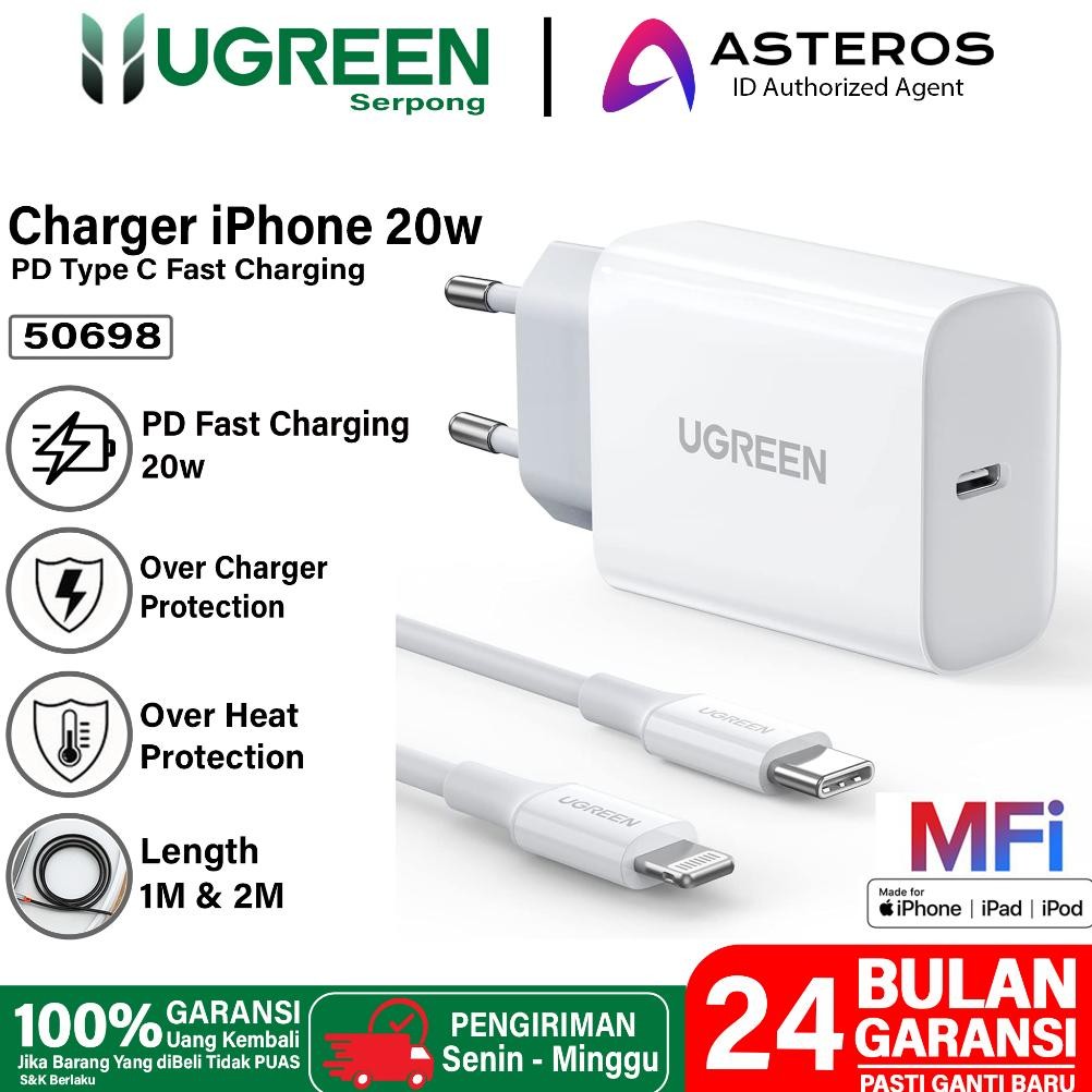Jual Promo Ugreen Charger Mfi Iphone 11 12 13 14 Type C To Lightning Pd