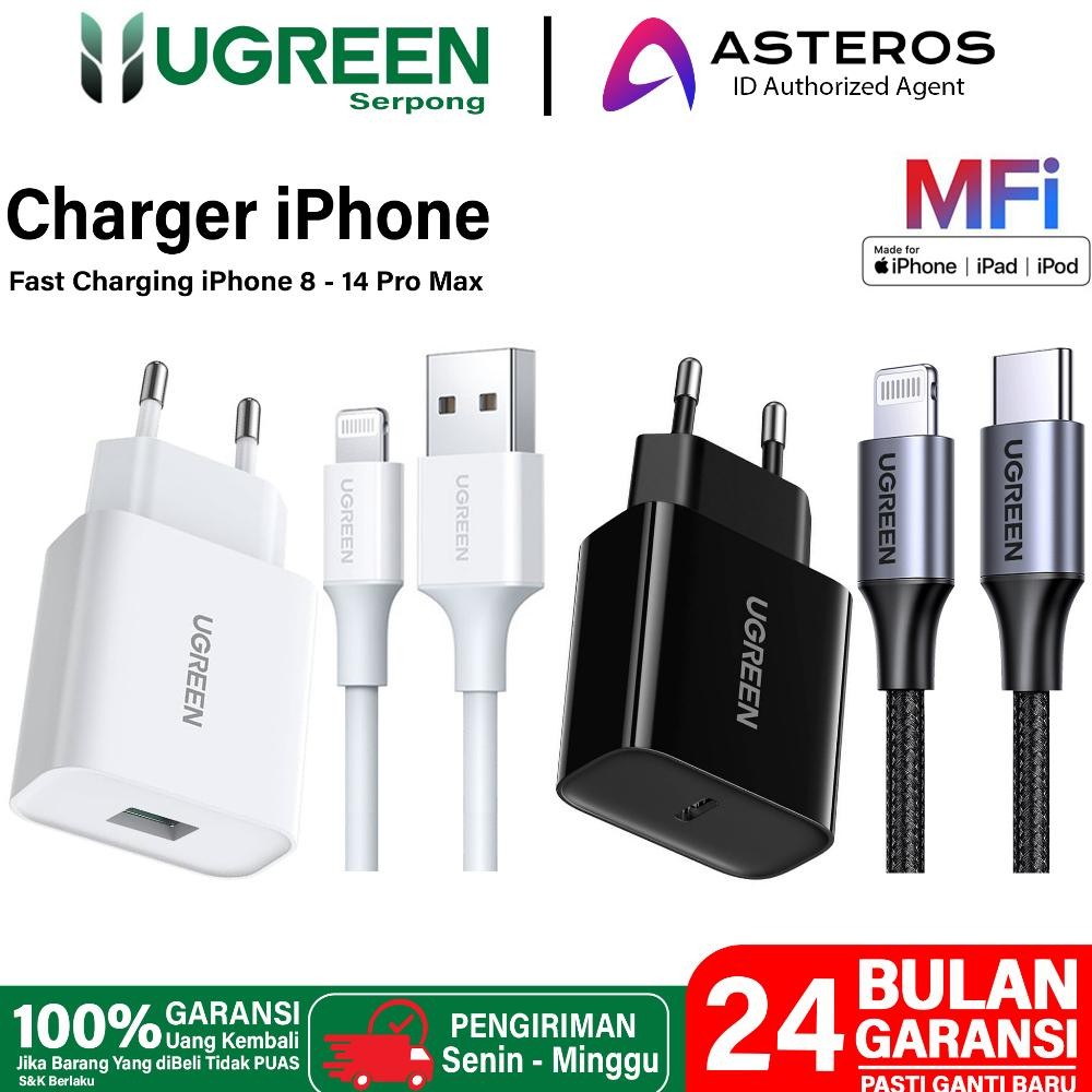 Jual Promo Ugreen Charger Iphone X Xr Xs 11 12 13 14 Lightning Mfi Fast