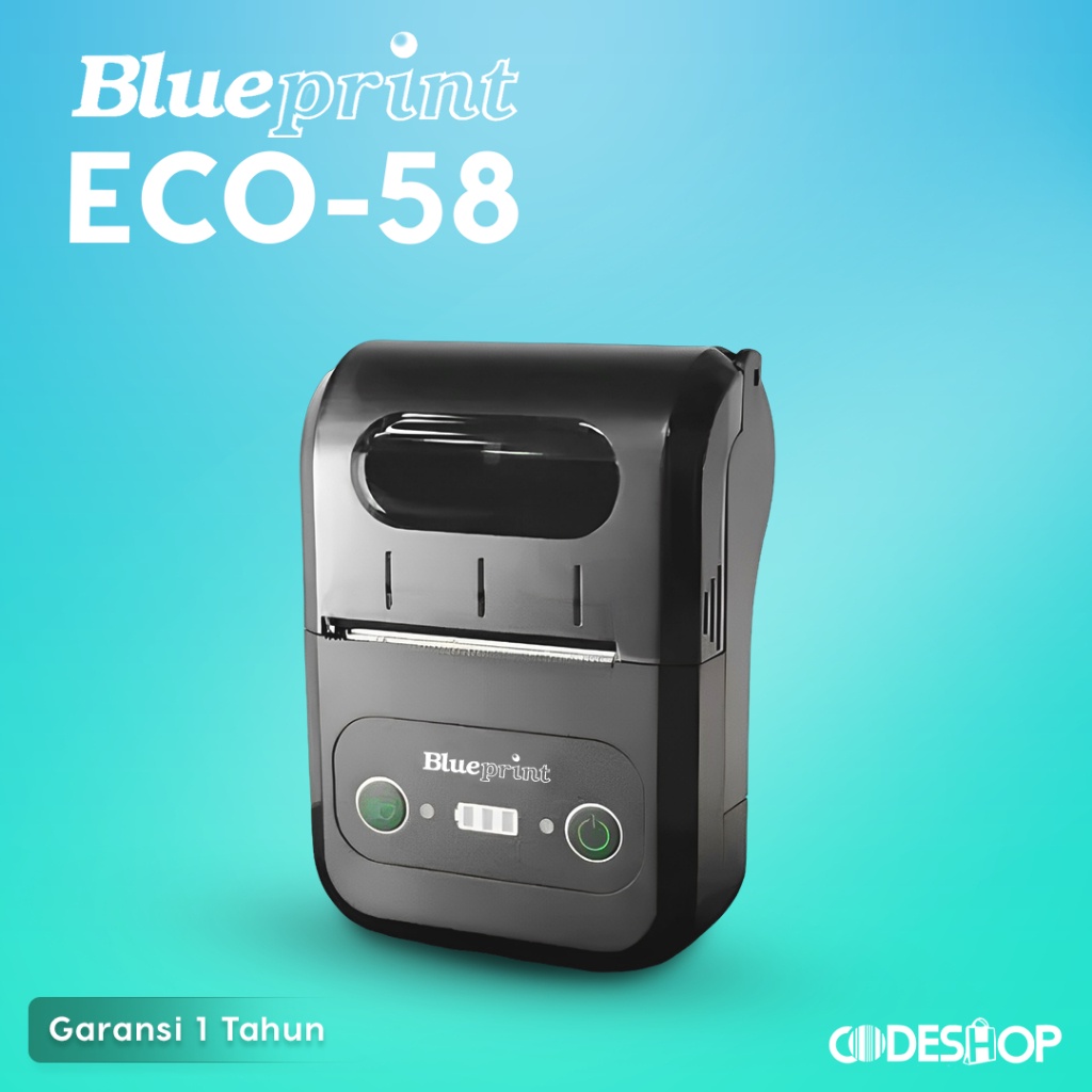 Jual Printer Bluetooth Blueprint Eco 58 Blue Print Eco58 Original Printer Kasir Struk Portable 1921