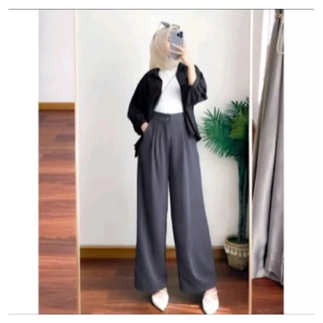 KULOT HIGHWAIST Anti Kusut Bahan Poliester Premium