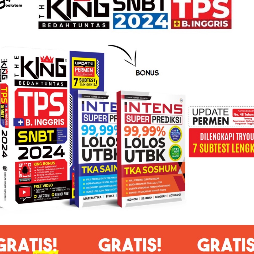 Jual (☛ V 12P] Buku The King Bedah Tuntas Soal & Materi TPS (SNBT ...