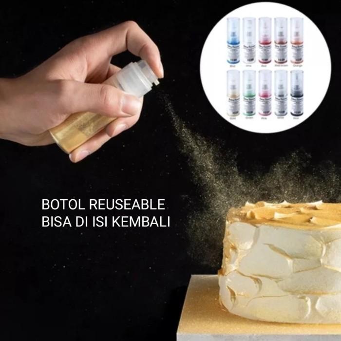 Jual Lustre Dust Spray Pewarna Glitter Kue Edible Food Grade Tanpa