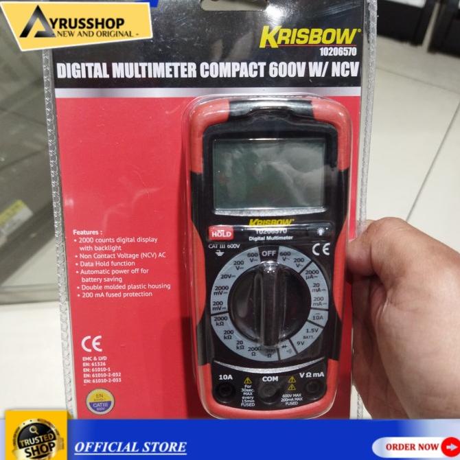 Jual Krisbow Alat Ukur Digital Multimeter 600V Ncv/Avometer/Avo