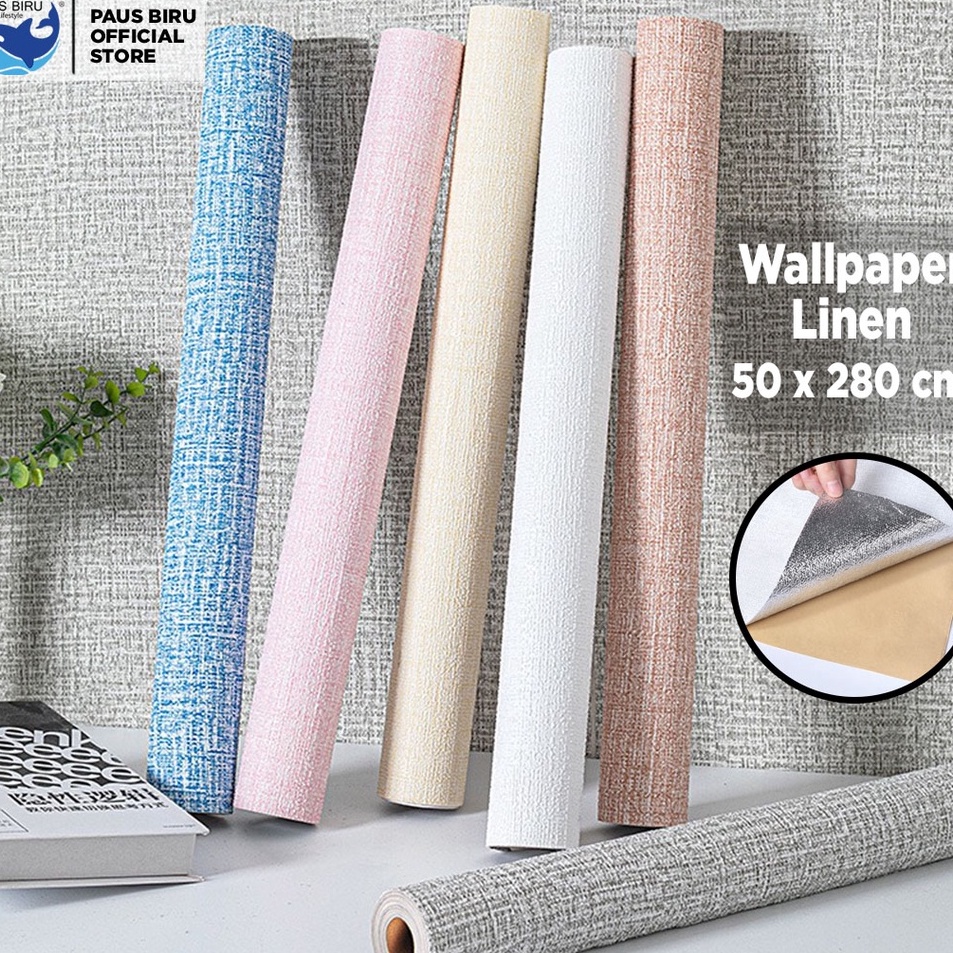 Jual Serba Murah Paus Biru - Wallpaper Foam Linen Roll Wallpaper ...