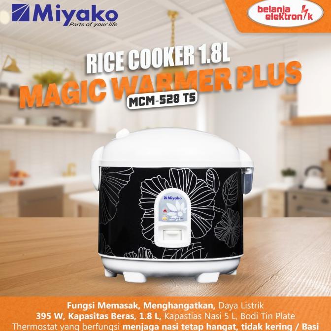 Jual Miyako Rice Cooker 1 8 Liter Magic Warmer Plus Miyako Mcm 528 Ts Celliakalanashop Shopee