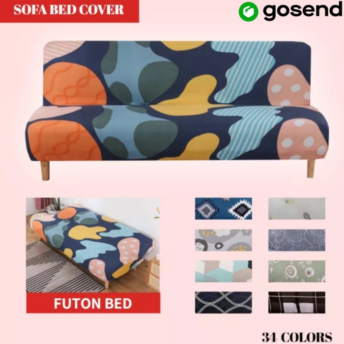 Jual SARUNG SOFA BED MOTIF ELASTIS COVER SOFA BED POLOS KURSI SOFA