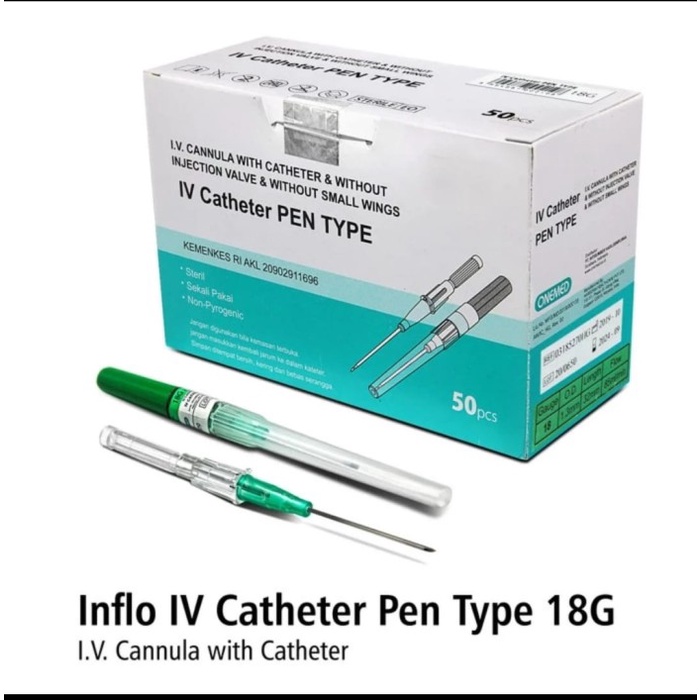 Jual IV Catheter Pen Type Onemed Jarum Infus IV Cath Shopee Indonesia