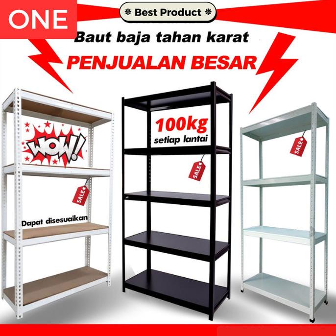 Jual Rak Besi Siku 5 Susun Tanpa Baut Serbaguna Botless Rack Stainless ...
